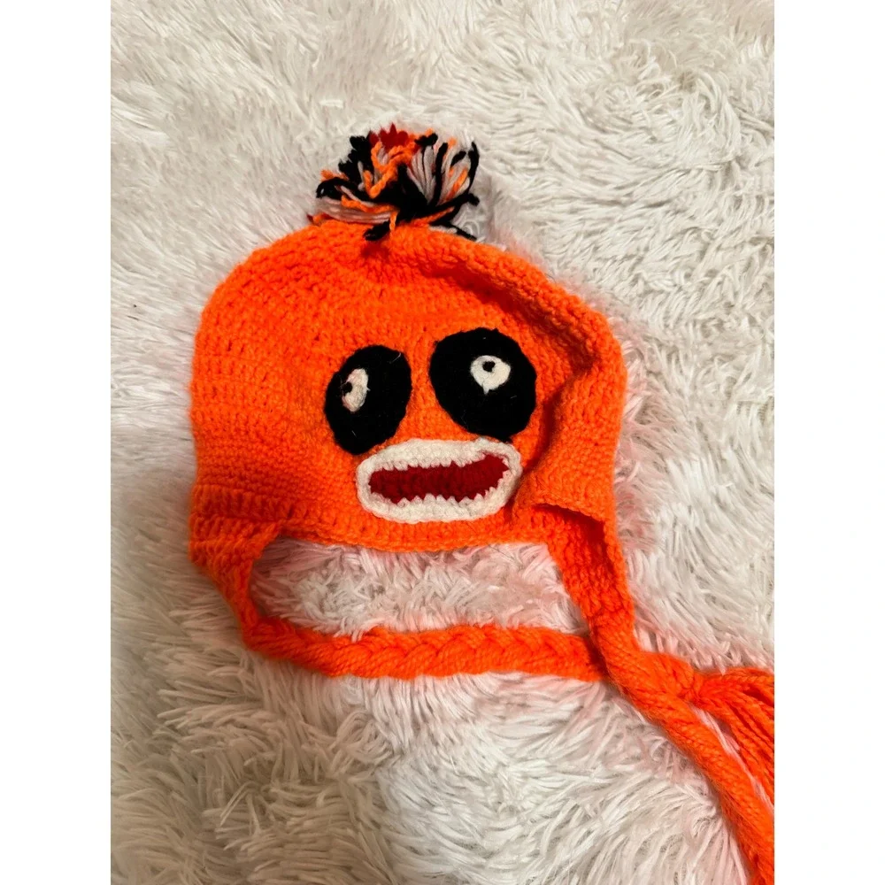 Yo Gabba Gabba Handmade Crochet Beanie Lot Muno Toodee Earflap Hats Kids 4pc